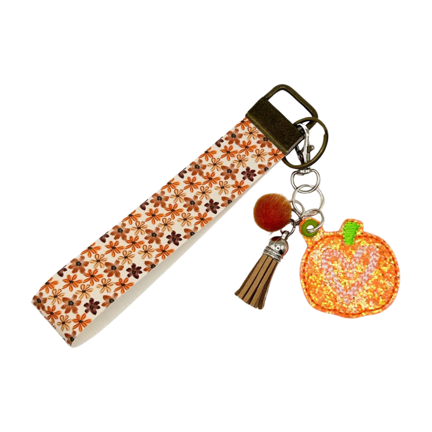Pumpkin Heart Keychain and Wristlet
