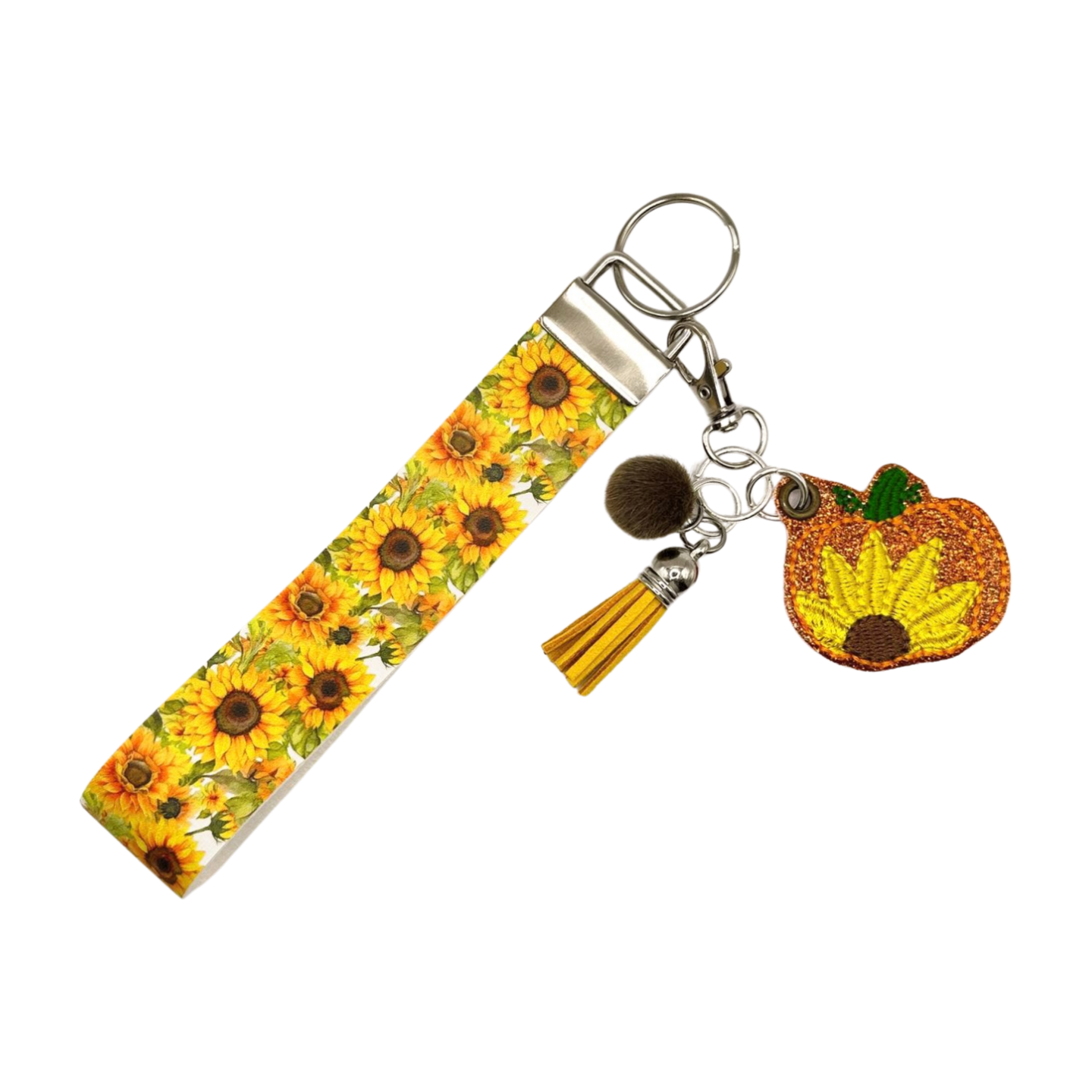 Pumpkin Sunflower Keychain and Wristlet