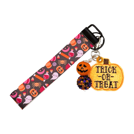Trick or Treat Pumpkin Keychain and Wristlet