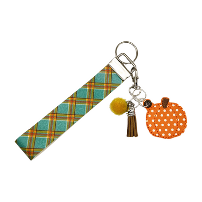 Polka Dot Pumpkin Keychain and Wristlet