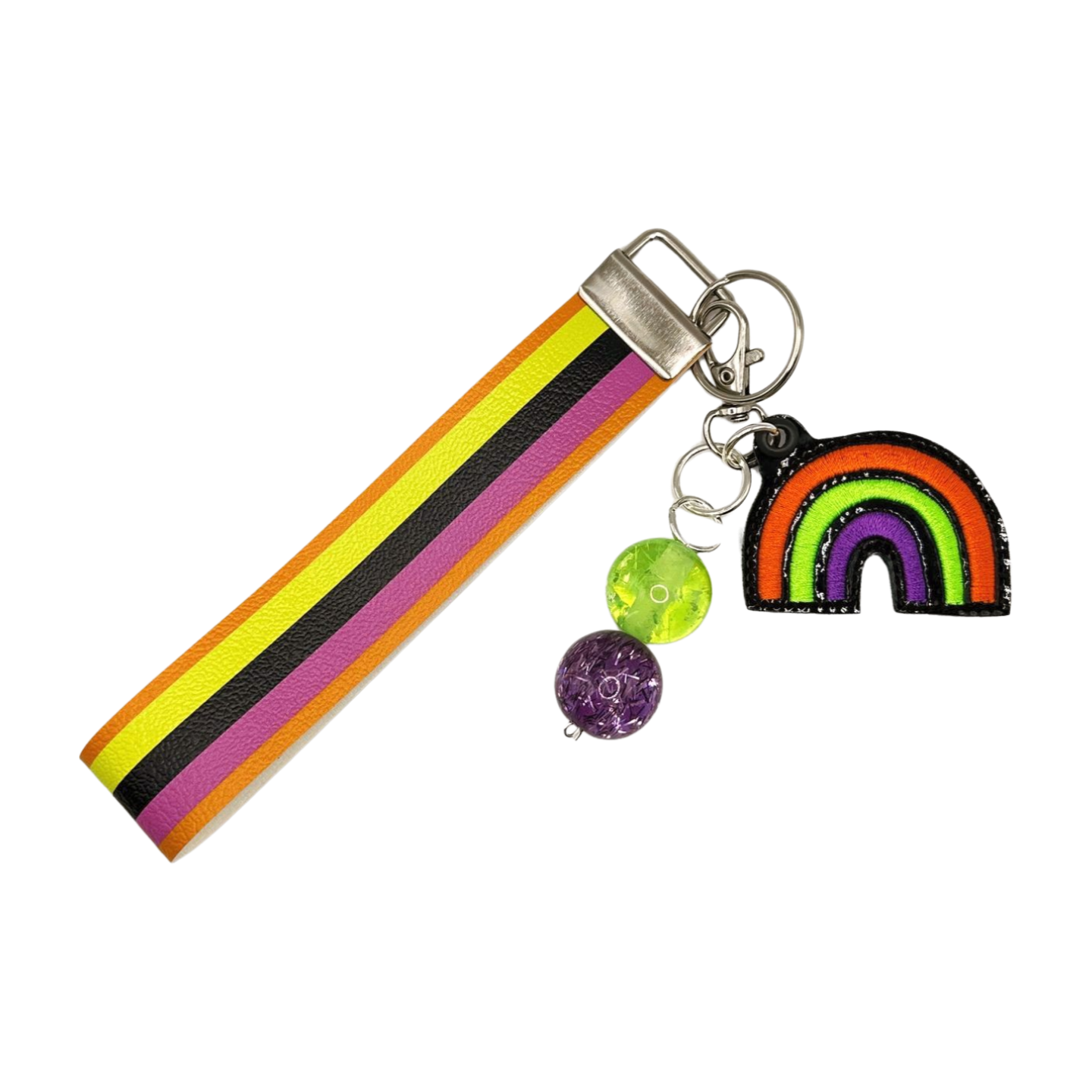 Halloween Rainbow Keychain and wristlet