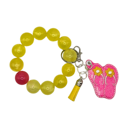 Flip Flop Keychain with Beaded Wristlet