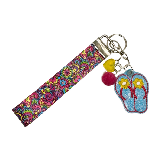 Summer Flip Flop Keychain and Wristlet