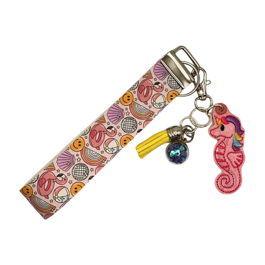 Rainbow Seahorse Keychain and Wristlet