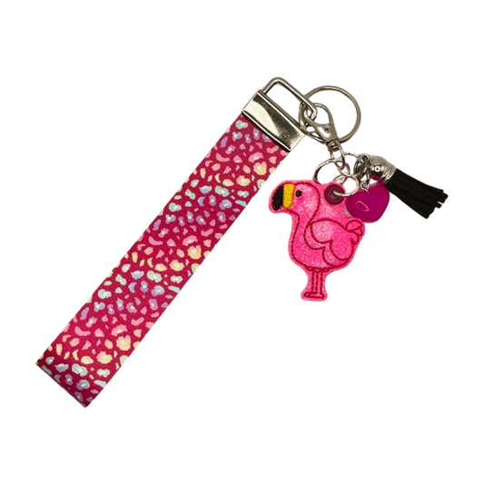 Cute Flamingo Keychain and Wristlet
