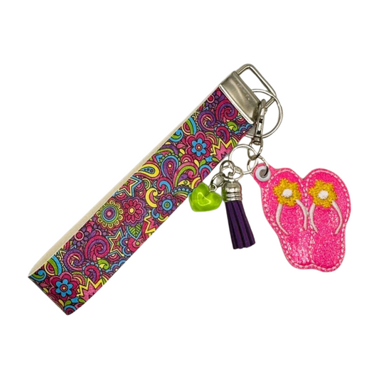 Summer Flip Flop Keychain and Wristlet
