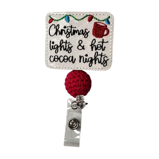 Christmas Lights and Hot Cocoa Nights Badge Reel