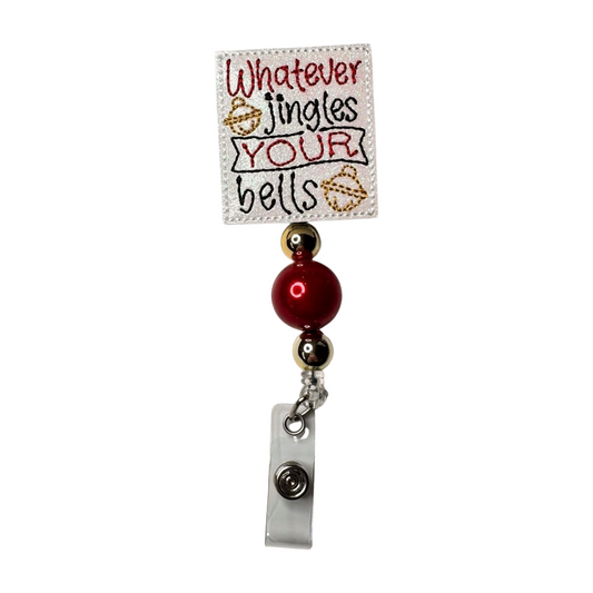 Whatever Jingles Your Bells Beaded Badge Reel