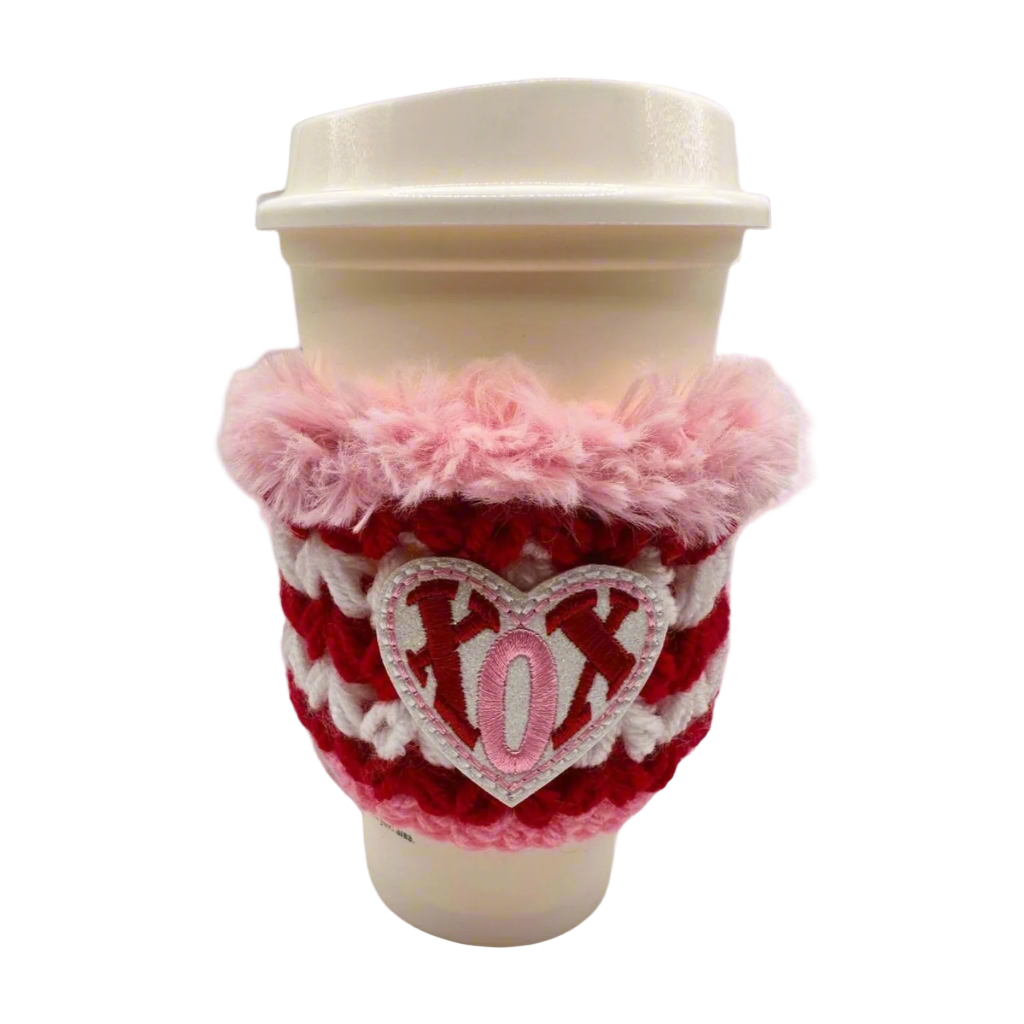 XOX Heart Coffee Cozy Sleeve