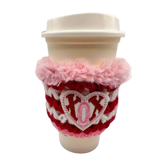 XOX Heart Coffee Cozy Sleeve