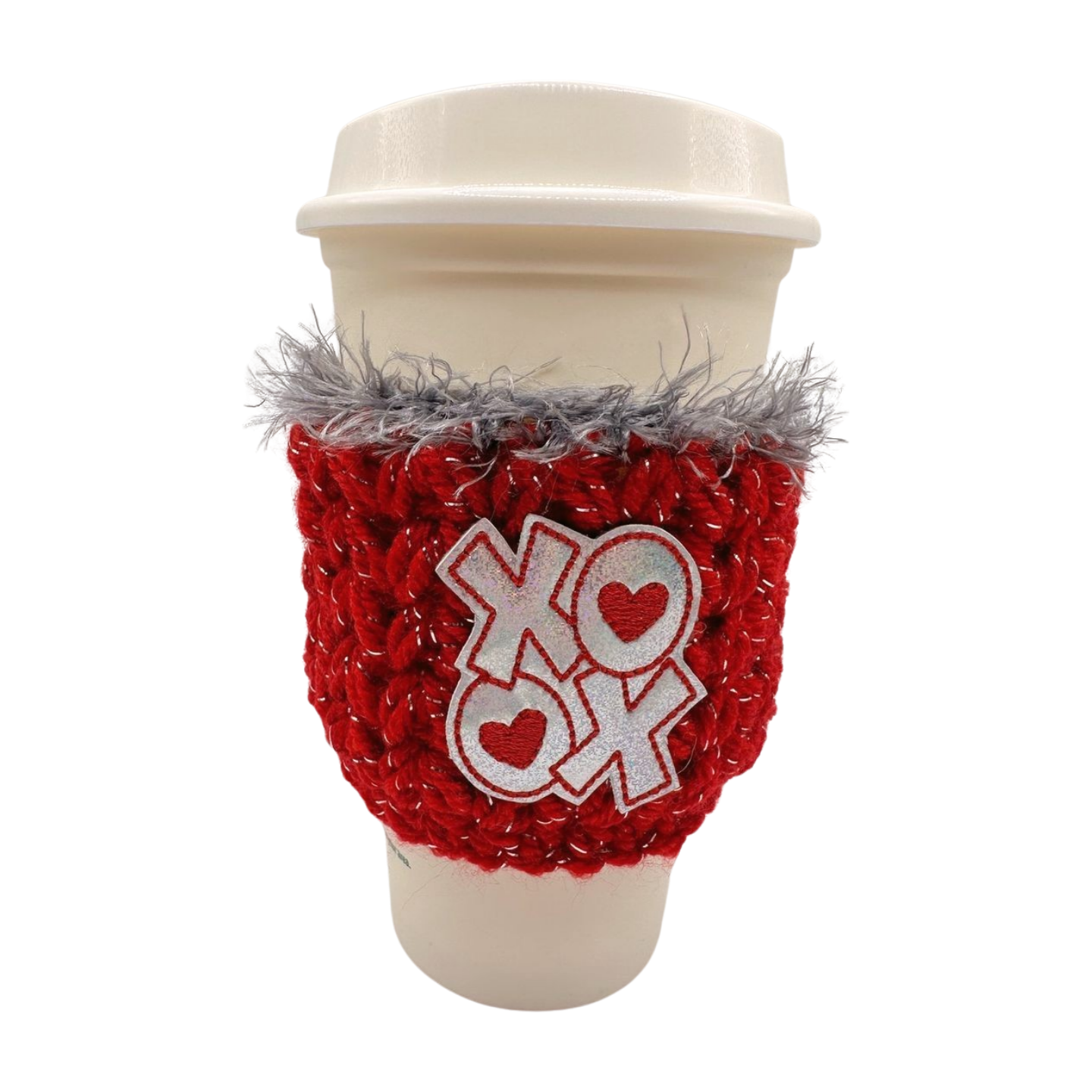 Silver XOXO  Coffee Cozy Sleeve