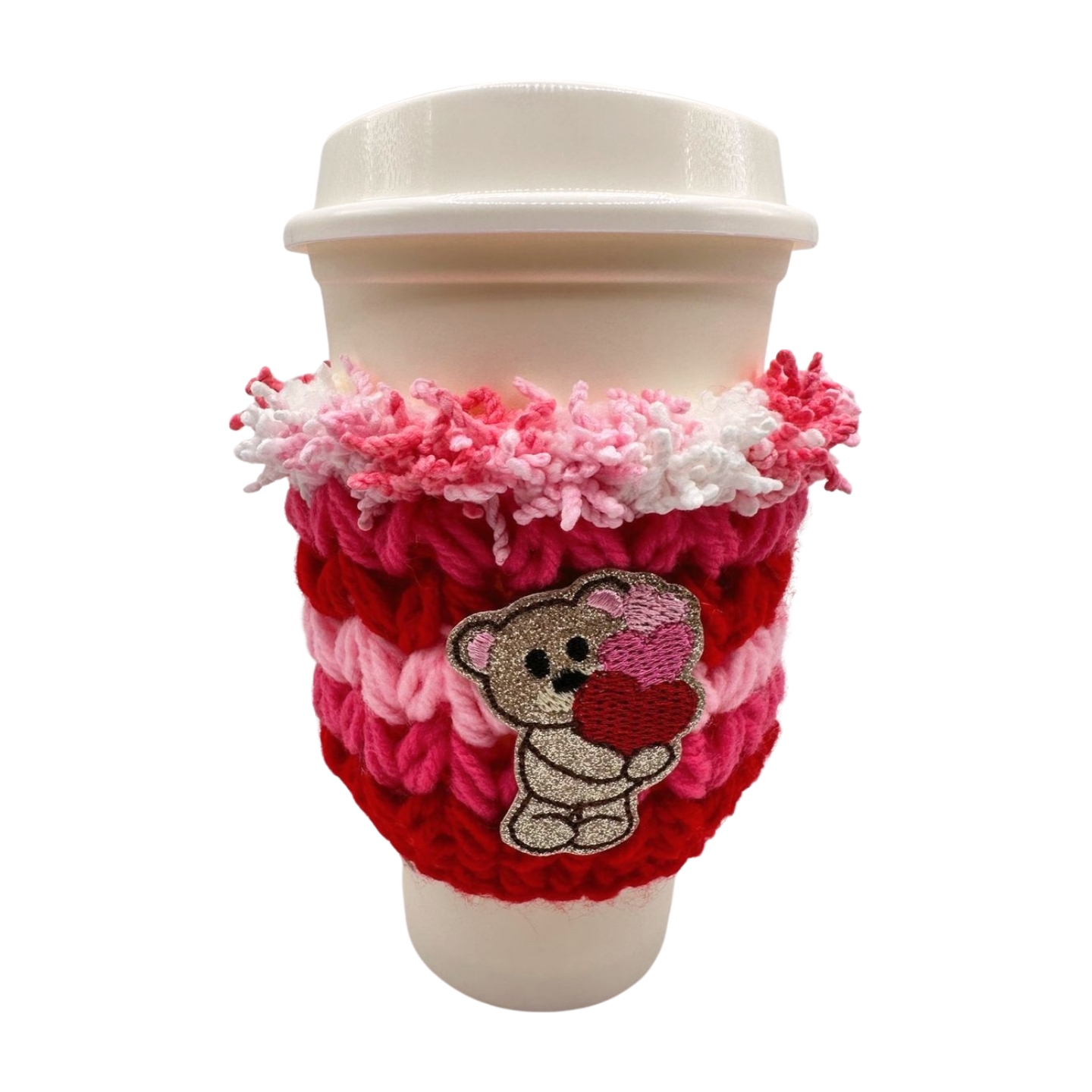 Bear Hugging Hearts Coffee Cozy Sleeve