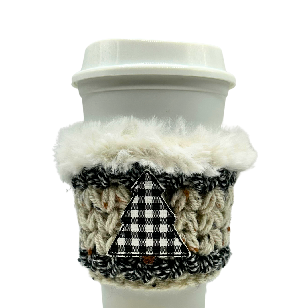 Plaid Tree Coffee Cozy