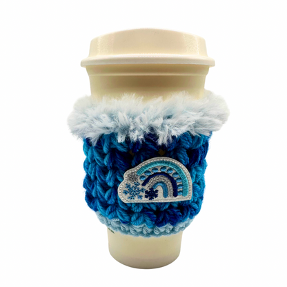 Winter Rainbow Coffee Cozy