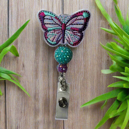 Purple Butterfly Badge Reel