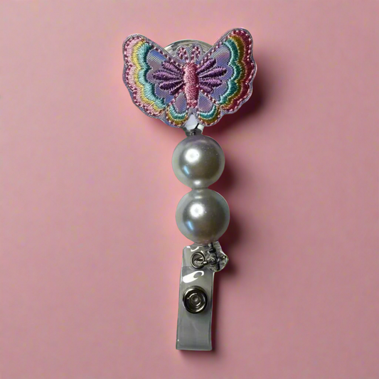 Pastel Butterfly Badge Reel
