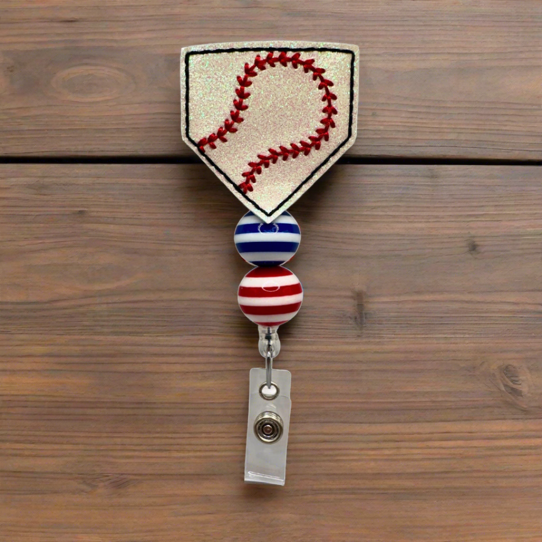 Home Plate Baseball Badge Reel