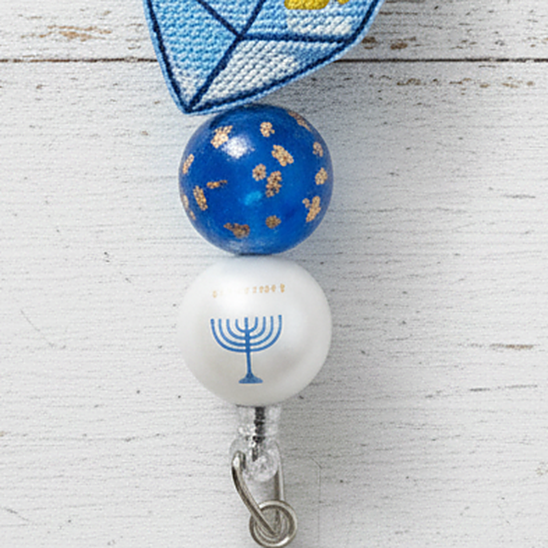 Dreidel Beaded Badge Reel