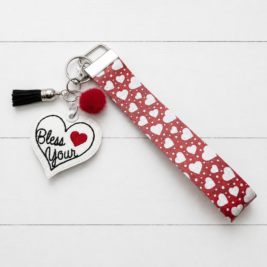 Bless Your Heart Keychain and Wristlet