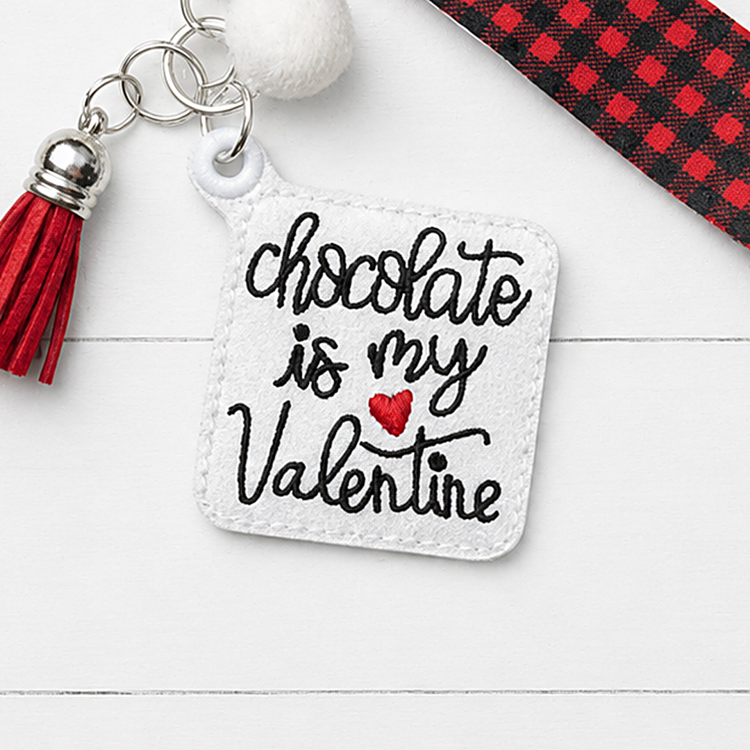 Chocolate is My Valentine Keychain and Wristlet