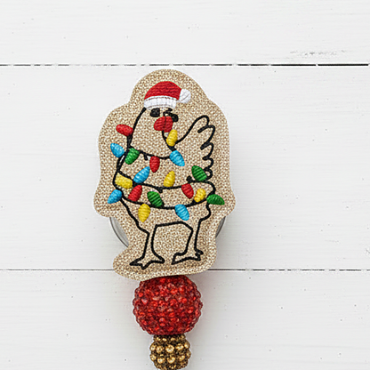 Christmas Light Chicken Badge Reel