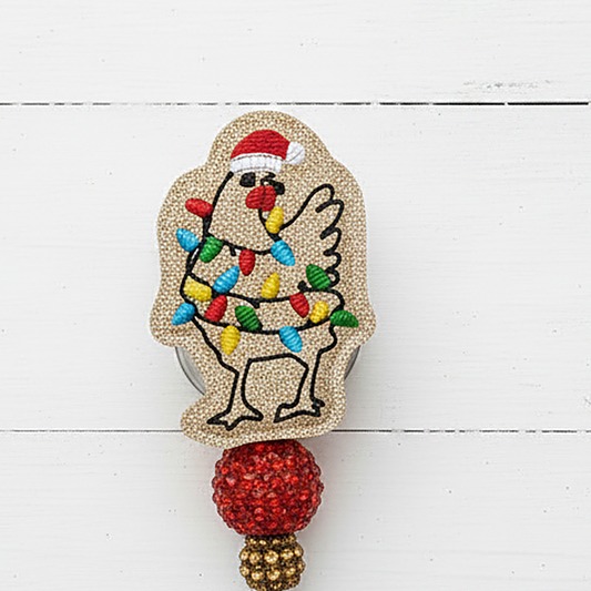 Christmas Light Chicken Badge Reel