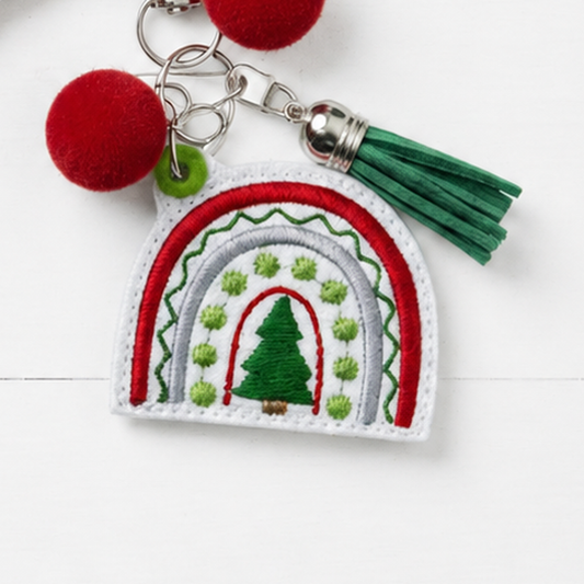 Oh Christmas Tree Beaded Badge Reel