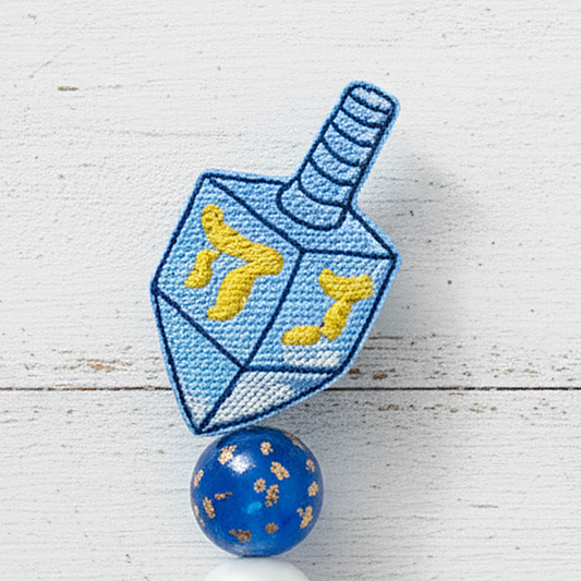 Dreidel Beaded Badge Reel