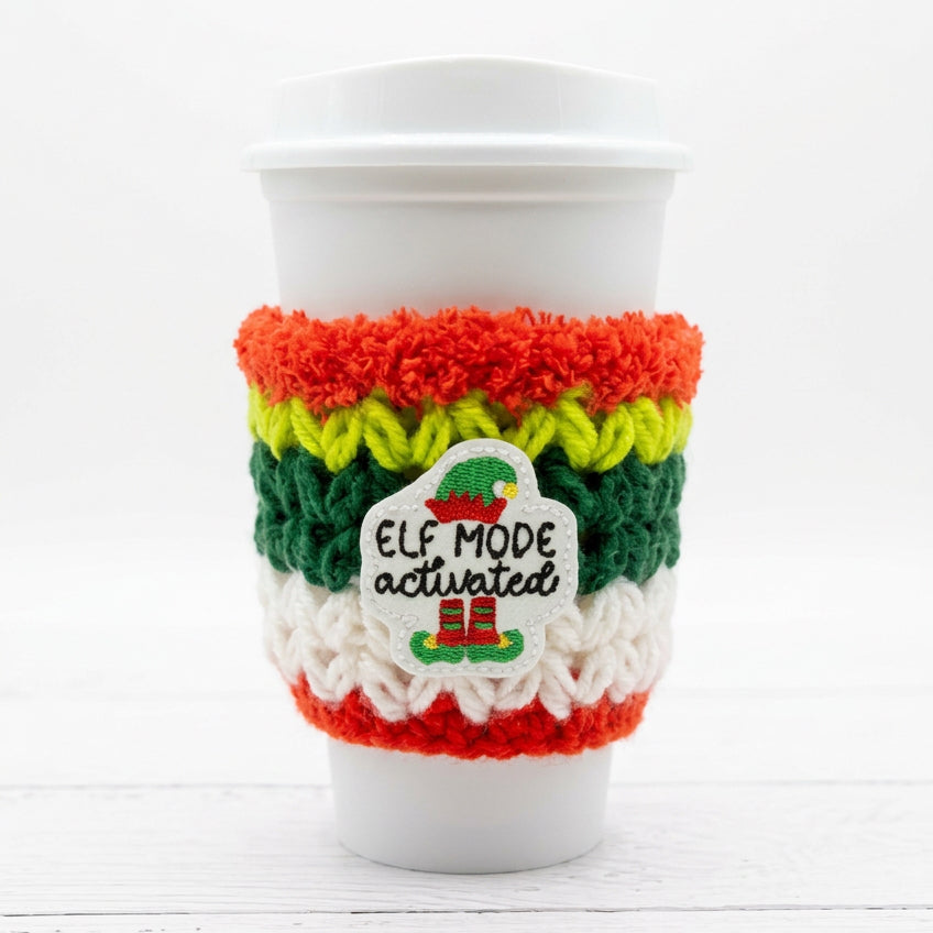 Elf Mode Activated Coffee Cozy | Holiday Drink Sleeve