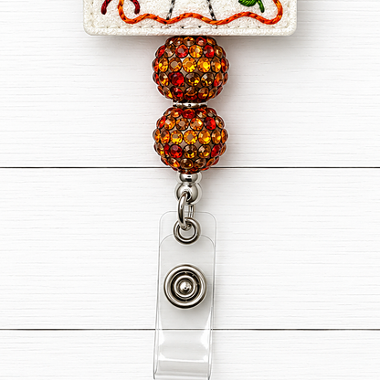 Fall Goose with Bow Badge Reel