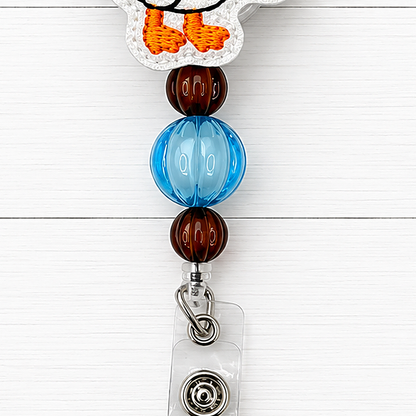 Fall Goose with Coffee Badge Reel