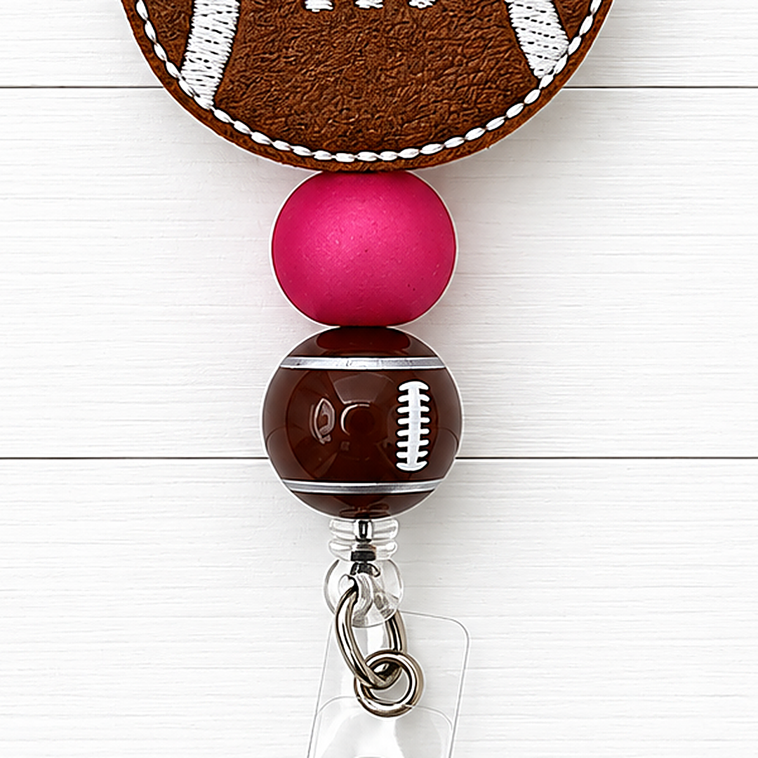 Flower Football Badge Reel