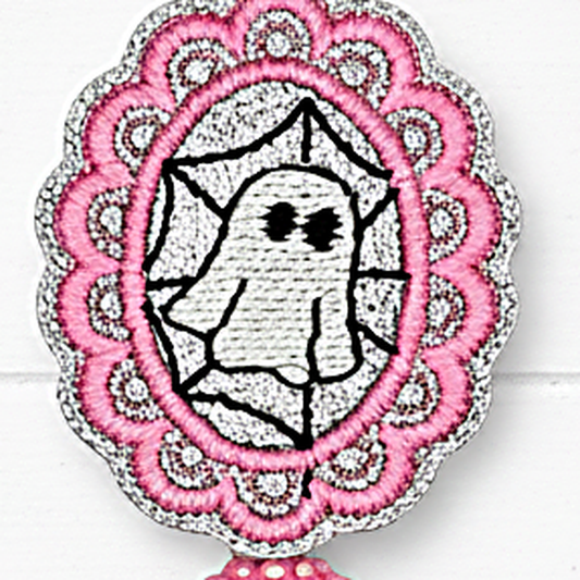 Framed Ghost Halloween Badge Reel