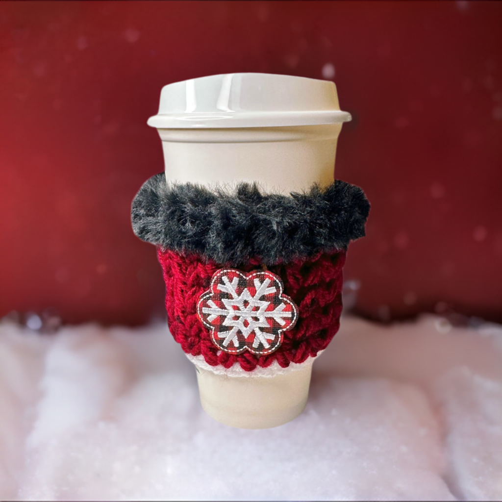 Buffalo Plaid Snowflake Coffee Cozy