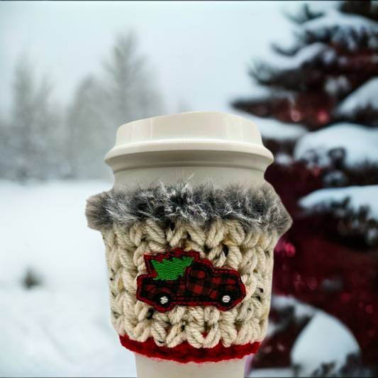Buffalo Plaid Truck Coffee Cozy