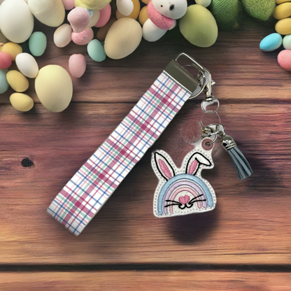 Rainbow Bunny Keychain and Wristlet