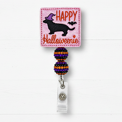 Happy Halloweenie Halloween Badge Reel