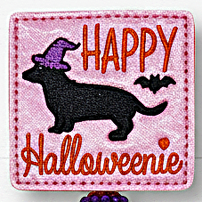 Happy Halloweenie Halloween Badge Reel