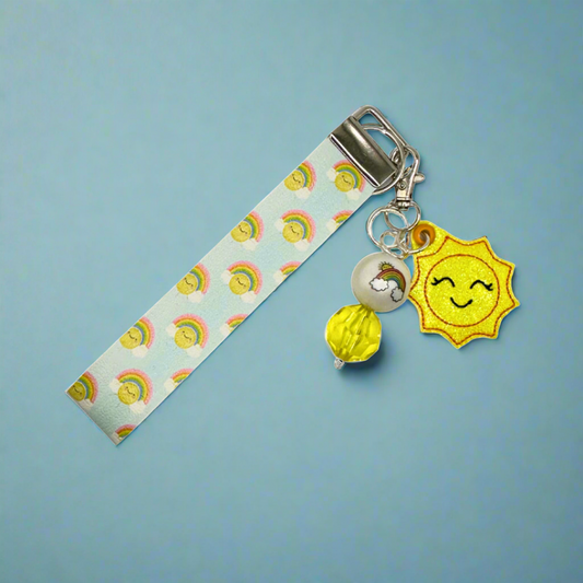 Happy Sun Keychain and Wristlet