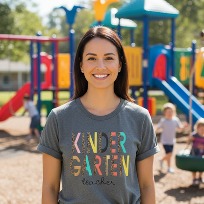 Leopard Kindergarten Teacher T-Shirt