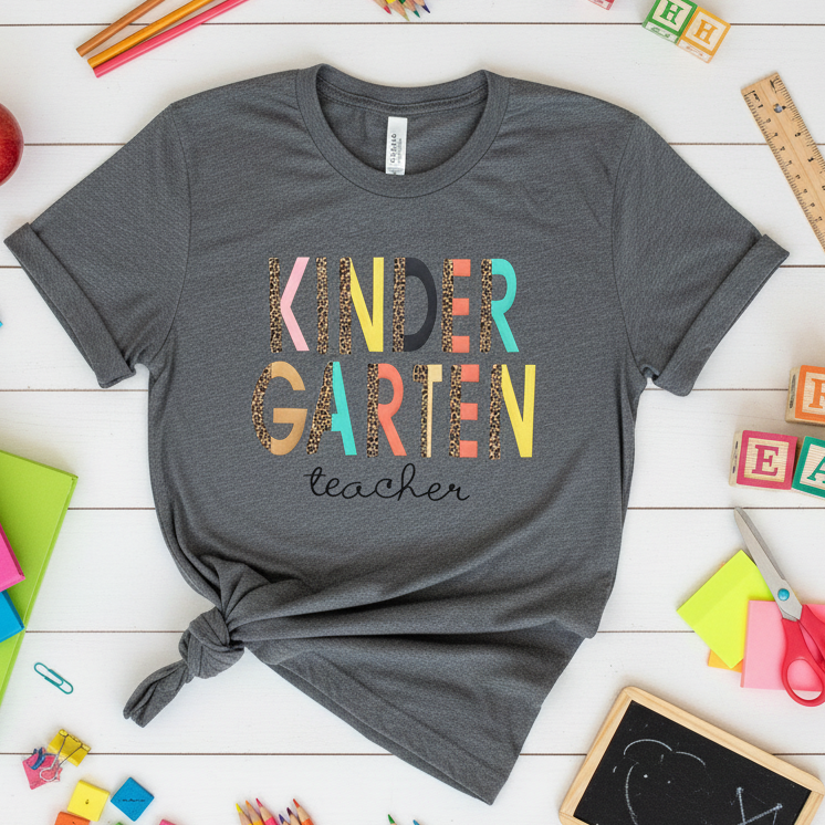 Leopard Kindergarten Teacher T-Shirt