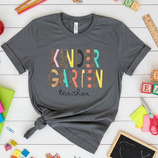 Leopard Kindergarten Teacher T-Shirt