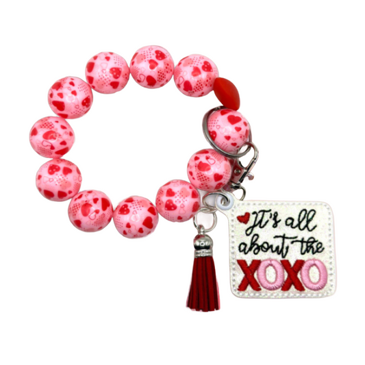 All About the XOXO Keychain and Beaded Wristlet