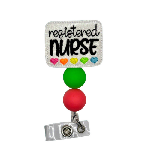Registered Nurse Beaded Badge Reel