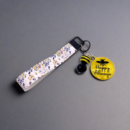 Bee Happy Always Keychain and Wristlet