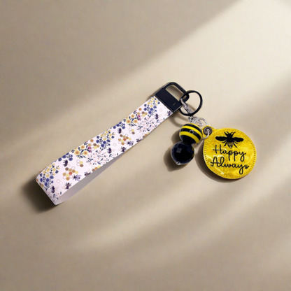 Bee Happy Always Keychain and Wristlet