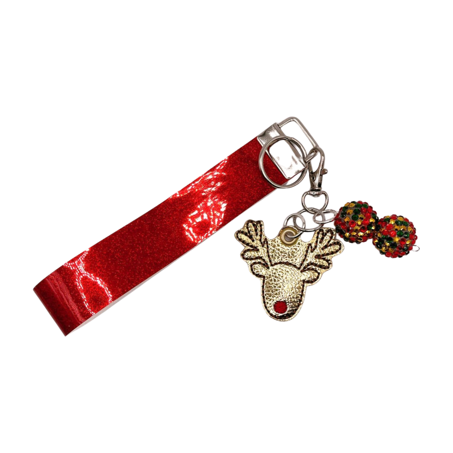 Red Nose Reindeer Keychain and Wristlet