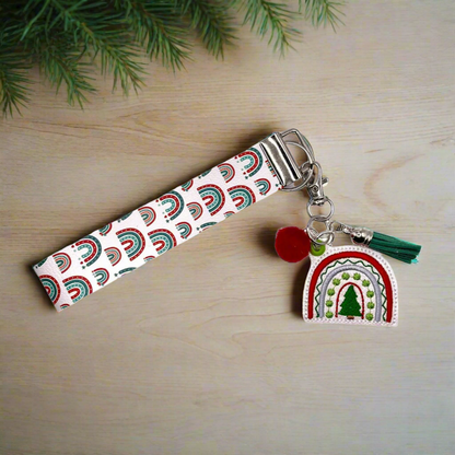 Christmas Tree Rainbow Keychain and Wristlet