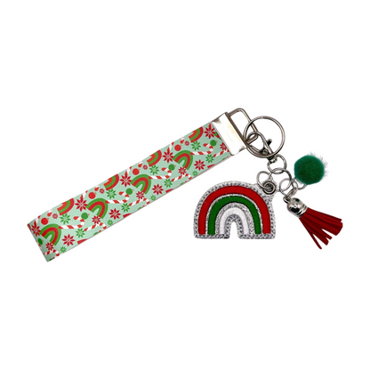 Candy cane Rainbow Keychain and Wristlet