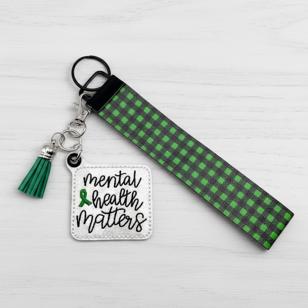 Mental health awareness keychain and wristlet